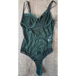 Green mesh lace‎ bodysuit lingerie teddy size S